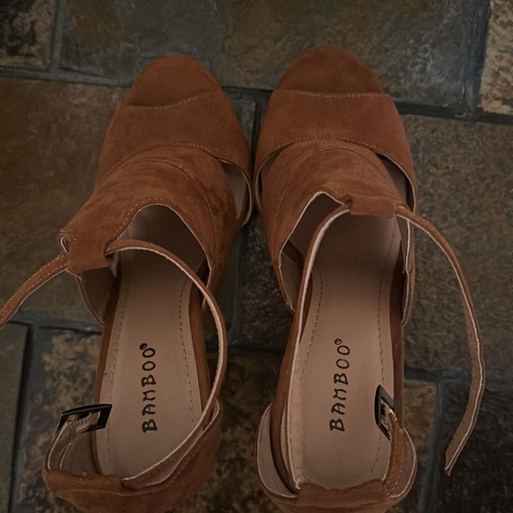 BAMBOO Faux Suede Heels - Picture 5 of 8